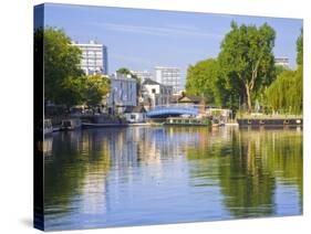 Canal Boats, Little Venice, Maida Vale, London, England-Jane Sweeney-Stretched Canvas