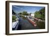 Canal Boats on the River Ouse, Ely, Cambridgeshire, England-null-Framed Photographic Print