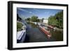 Canal Boats on the River Ouse, Ely, Cambridgeshire, England-null-Framed Photographic Print