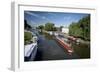 Canal Boats on the River Ouse, Ely, Cambridgeshire, England-null-Framed Photographic Print