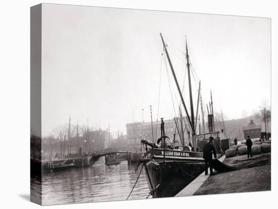 Canal Boats, Rotterdam, 1898-James Batkin-Stretched Canvas