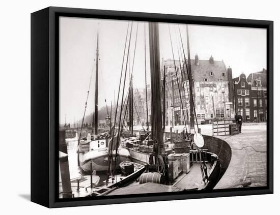 Canal Boats, Rotterdam, 1898-James Batkin-Framed Stretched Canvas