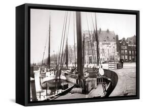 Canal Boats, Rotterdam, 1898-James Batkin-Framed Stretched Canvas