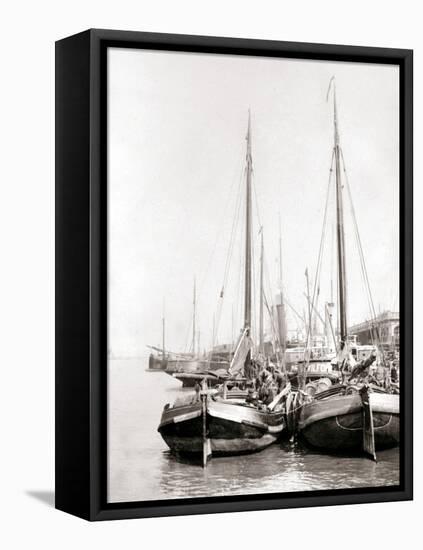 Canal Boats, Rotterdam, 1898-James Batkin-Framed Stretched Canvas