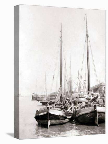 Canal Boats, Rotterdam, 1898-James Batkin-Stretched Canvas