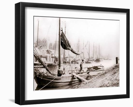 Canal Boats, Rotterdam, 1898-James Batkin-Framed Photographic Print