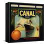 Canal Brand - Rialto, California - Citrus Crate Label-Lantern Press-Framed Stretched Canvas