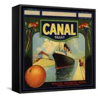 Canal Brand - Rialto, California - Citrus Crate Label-Lantern Press-Framed Stretched Canvas