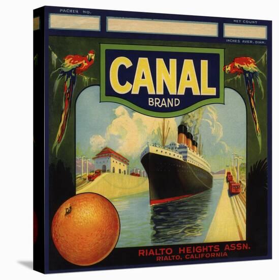 Canal Brand - Rialto, California - Citrus Crate Label-Lantern Press-Stretched Canvas