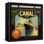 Canal Brand - Rialto, California - Citrus Crate Label-Lantern Press-Framed Stretched Canvas