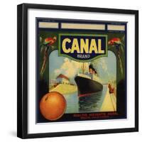 Canal Brand - Rialto, California - Citrus Crate Label-Lantern Press-Framed Art Print