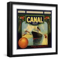 Canal Brand - Rialto, California - Citrus Crate Label-Lantern Press-Framed Art Print