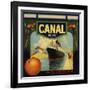 Canal Brand - Rialto, California - Citrus Crate Label-Lantern Press-Framed Art Print