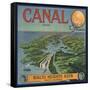 Canal Brand - Rialto, California - Citrus Crate Label-Lantern Press-Framed Stretched Canvas