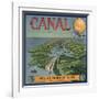 Canal Brand - Rialto, California - Citrus Crate Label-Lantern Press-Framed Art Print