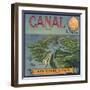 Canal Brand - Rialto, California - Citrus Crate Label-Lantern Press-Framed Art Print