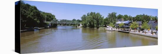 Canal Flowing Through a Village, Erie Canal, Pittsford, New York, USA-null-Stretched Canvas