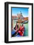 Canal Gondolas & Church Venice-null-Framed Art Print