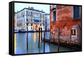 Canal Grande, a View near the Accademia Bridge.-Stefano Amantini-Framed Stretched Canvas