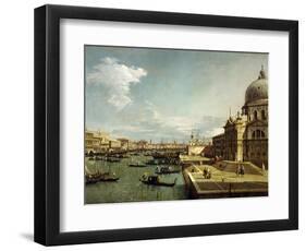 Canal Grande and the church Sta. Maria Salute in Venice.-Canaletto-Framed Giclee Print