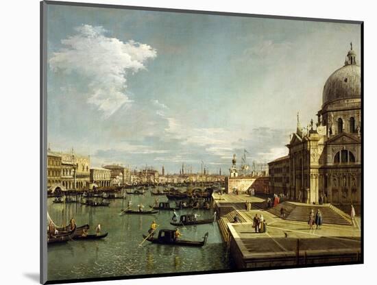 Canal Grande and the church Sta. Maria Salute in Venice.-Canaletto-Mounted Giclee Print