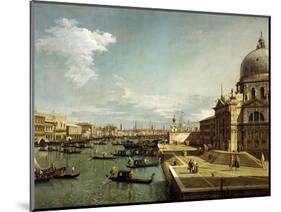 Canal Grande and the church Sta. Maria Salute in Venice.-Canaletto-Mounted Giclee Print