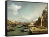 Canal Grande and the church Sta. Maria Salute in Venice.-Canaletto-Framed Stretched Canvas