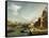 Canal Grande and the church Sta. Maria Salute in Venice.-Canaletto-Framed Stretched Canvas