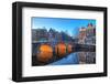 Canal In Amsterdam Netherlands-null-Framed Art Print