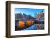 Canal In Amsterdam Netherlands-null-Framed Art Print