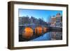 Canal In Amsterdam Netherlands-null-Framed Art Print
