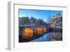 Canal In Amsterdam Netherlands-null-Framed Art Print