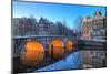 Canal In Amsterdam Netherlands-null-Mounted Art Print