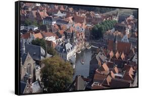 Canal in Bruges-Vittoriano Rastelli-Framed Stretched Canvas