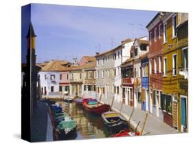 Canal in Burano, Venice, Italy-Fraser Hall-Stretched Canvas