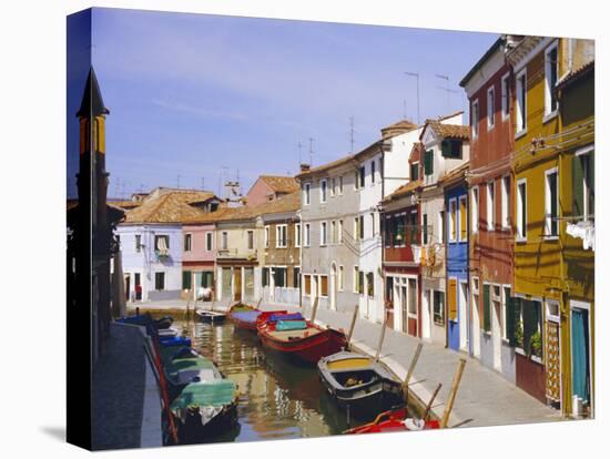 Canal in Burano, Venice, Italy-Fraser Hall-Stretched Canvas