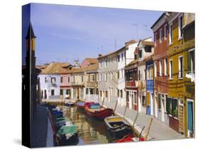 Canal in Burano, Venice, Italy-Fraser Hall-Stretched Canvas