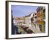 Canal in Burano, Venice, Italy-Fraser Hall-Framed Photographic Print