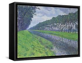 Canal in Flanders; Le Canal En Flandre Par Temps Triste, 1894-Theo van Rysselberghe-Framed Stretched Canvas