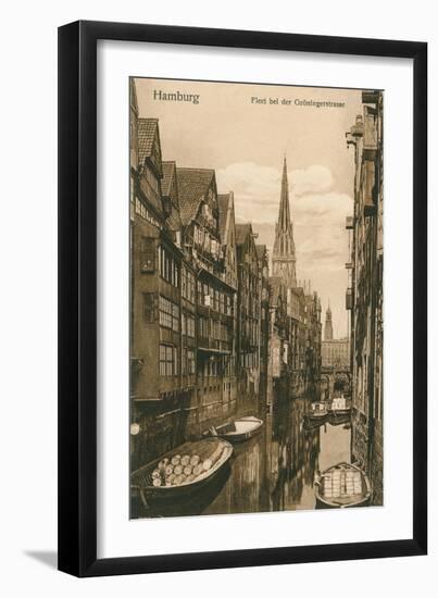 Canal in Old Hamburg, Germany-null-Framed Art Print