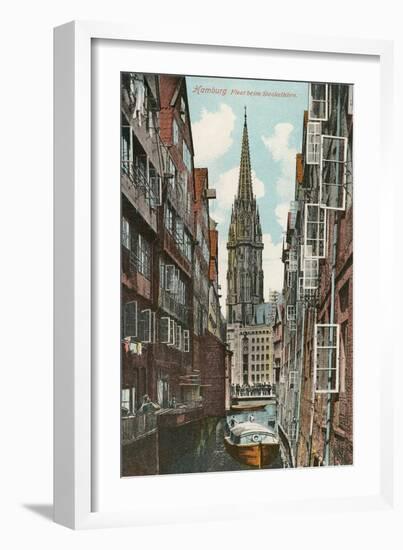 Canal in Old Hamburg, Germany-null-Framed Art Print