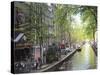 Canal in the Red Light District, Amsterdam, Netherlands, Europe-Amanda Hall-Stretched Canvas