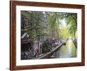 Canal in the Red Light District, Amsterdam, Netherlands, Europe-Amanda Hall-Framed Photographic Print