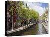 Canal in the Red Light District, Amsterdam, Netherlands, Europe-Amanda Hall-Stretched Canvas