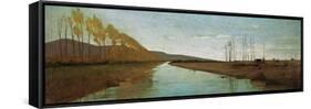 Canal in the Tuscan Maremma-Vincenzo Cabianca-Framed Stretched Canvas