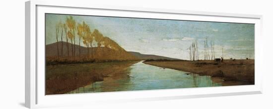 Canal in the Tuscan Maremma-Vincenzo Cabianca-Framed Premium Giclee Print