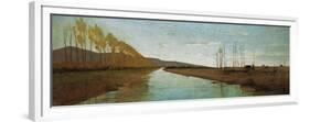 Canal in the Tuscan Maremma-Vincenzo Cabianca-Framed Premium Giclee Print