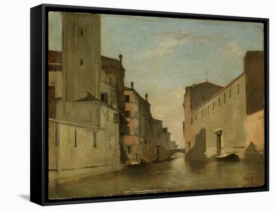 Canal in Venice, C.1870 (Oil on Panel)-Eugene Fromentin-Framed Stretched Canvas