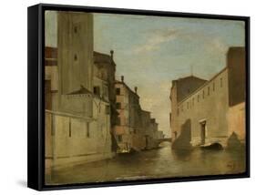 Canal in Venice, C.1870 (Oil on Panel)-Eugene Fromentin-Framed Stretched Canvas