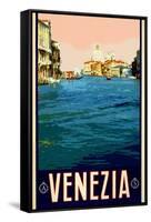 Canal in Venice Italy 2-Anna Siena-Framed Stretched Canvas